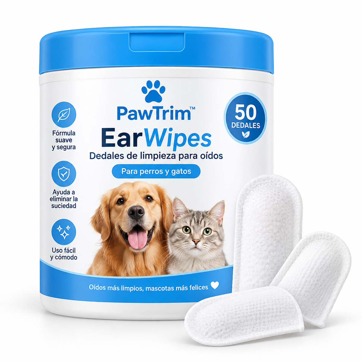 PawTrim™ EarWipes | 50 Dedales Limpiadores