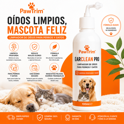PawTrim™ EarClean Pro | Limpiador de Oídos para Perros y Gatos