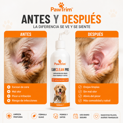 PawTrim™ EarClean Pro | Limpiador de Oídos para Perros y Gatos